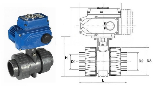 電動UPVC球閥結構圖