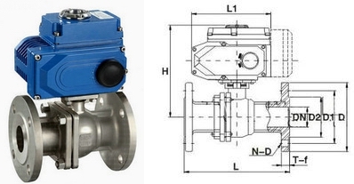 電動開關球閥結構圖