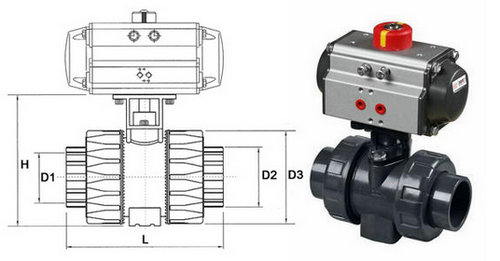 氣動UPVC球閥結(jié)構圖